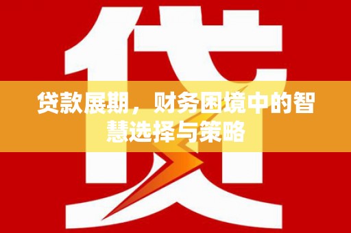 广水贷款展期，财务困境中的智慧选择与策略