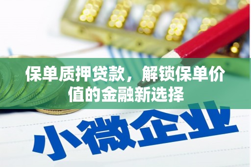 广水保单质押贷款，解锁保单价值的金融新选择