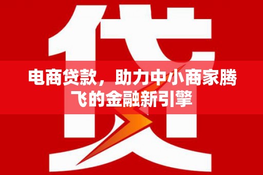 广水电商贷款，助力中小商家腾飞的金融新引擎