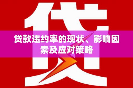 广水贷款违约率的现状、影响因素及应对策略