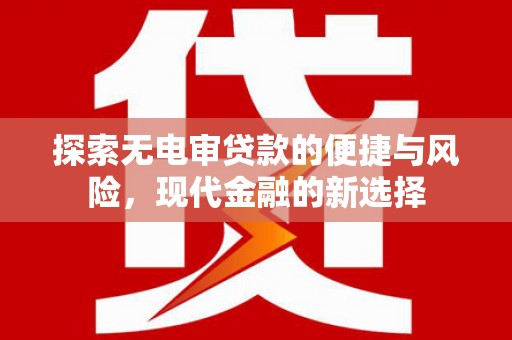 广水探索无电审贷款的便捷与风险，现代金融的新选择