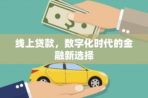 广水线上贷款，数字化时代的金融新选择