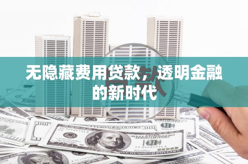 广水无隐藏费用贷款，透明金融的新时代