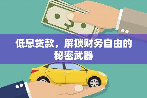 广水低息贷款，解锁财务自由的秘密武器