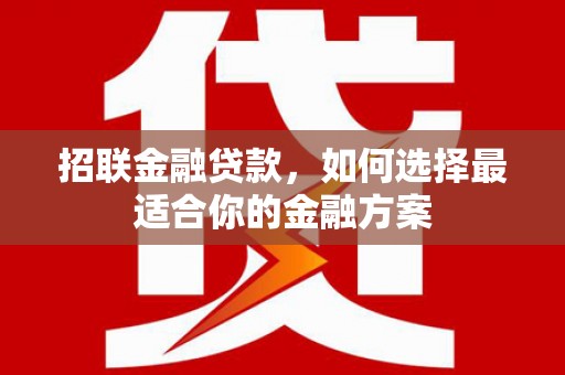 广水招联金融贷款，如何选择最适合你的金融方案