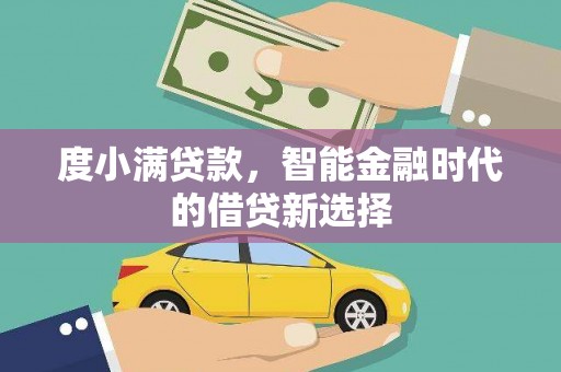 广水度小满贷款，智能金融时代的借贷新选择