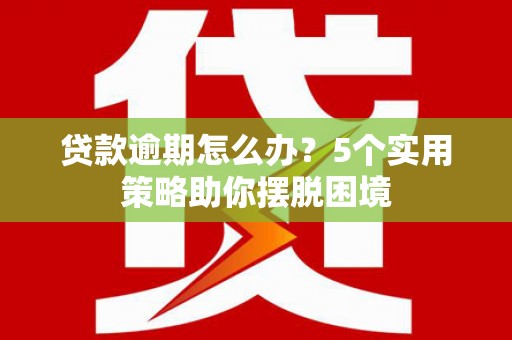 广水贷款逾期怎么办？5个实用策略助你摆脱困境