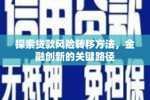 广水探索贷款风险转移方法，金融创新的关键路径