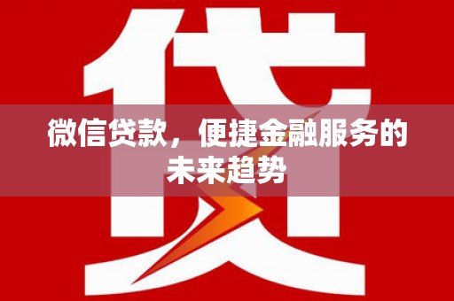 广水微信贷款，便捷金融服务的未来趋势