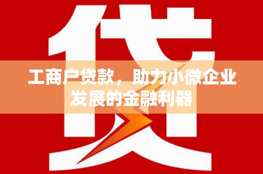 广水工商户贷款，助力小微企业发展的金融利器