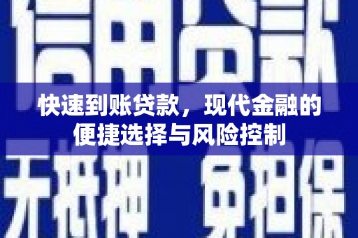 广水快速到账贷款，现代金融的便捷选择与风险控制