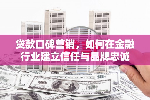 广水贷款口碑营销，如何在金融行业建立信任与品牌忠诚