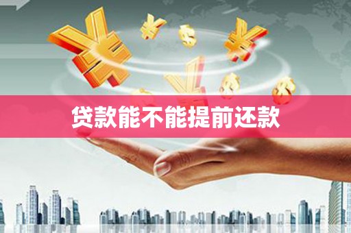 广水贷款能不能提前还款
