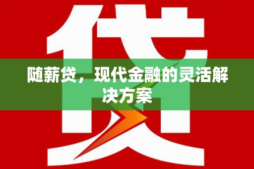 广水随薪贷，现代金融的灵活解决方案