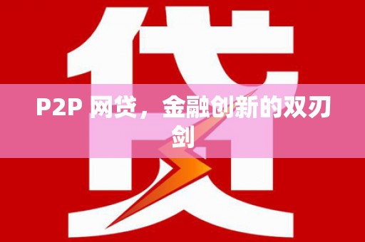 广水P2P 网贷，金融创新的双刃剑