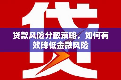 广水贷款风险分散策略，如何有效降低金融风险