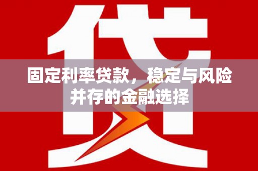 广水固定利率贷款，稳定与风险并存的金融选择