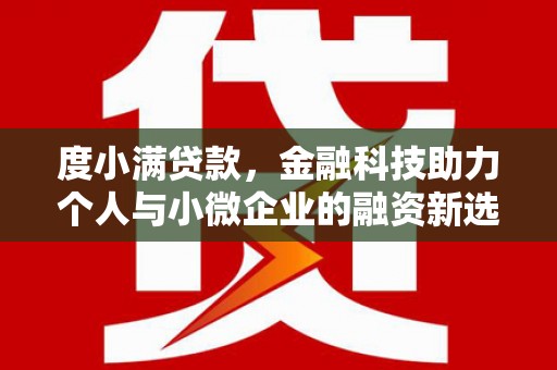 广水度小满贷款，金融科技助力个人与小微企业的融资新选择