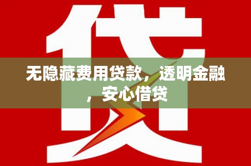 广水无隐藏费用贷款，透明金融，安心借贷
