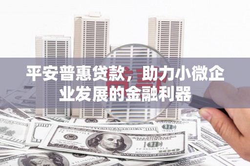广水平安普惠贷款，助力小微企业发展的金融利器