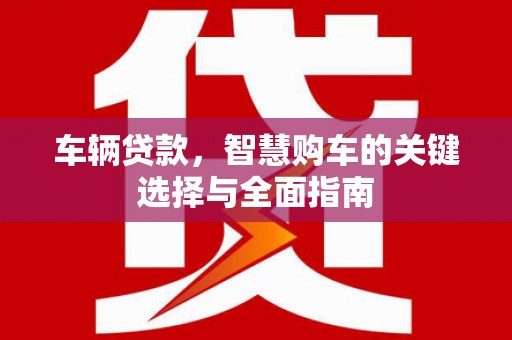 广水车辆贷款，智慧购车的关键选择与全面指南