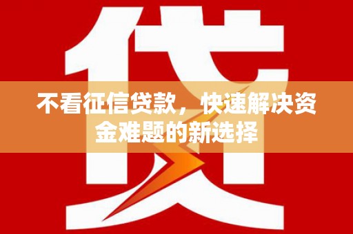 广水不看征信贷款，快速解决资金难题的新选择