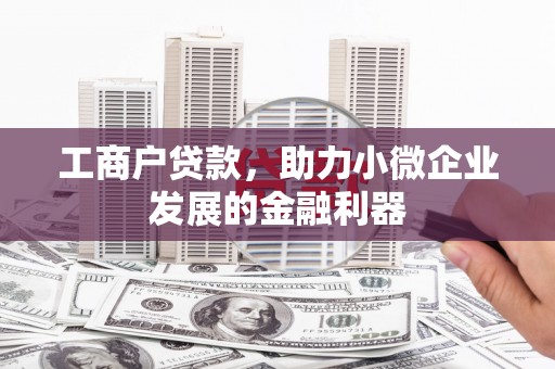 广水工商户贷款，助力小微企业发展的金融利器