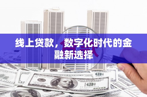 广水线上贷款，数字化时代的金融新选择