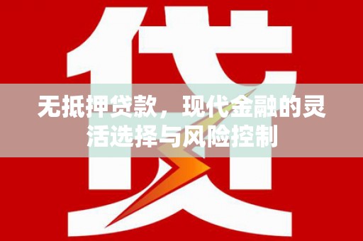 广水无抵押贷款，现代金融的灵活选择与风险控制