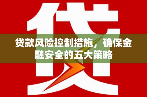 广水贷款风险控制措施，确保金融安全的五大策略