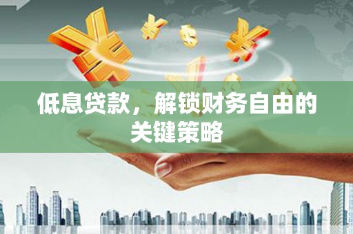 广水低息贷款，解锁财务自由的关键策略