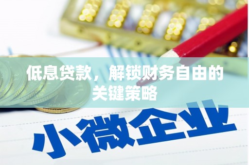 广水低息贷款，解锁财务自由的关键策略
