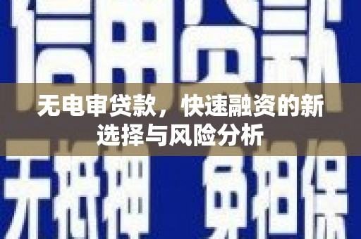 广水无电审贷款，快速融资的新选择与风险分析