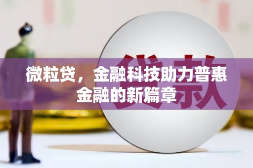 广水微粒贷，金融科技助力普惠金融的新篇章