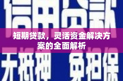 广水短期贷款，灵活资金解决方案的全面解析