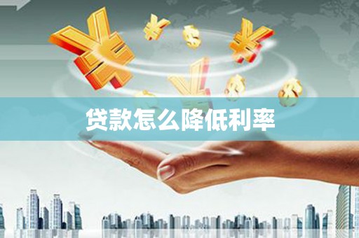广水贷款怎么降低利率