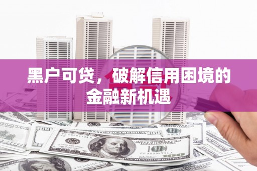 广水黑户可贷，破解信用困境的金融新机遇