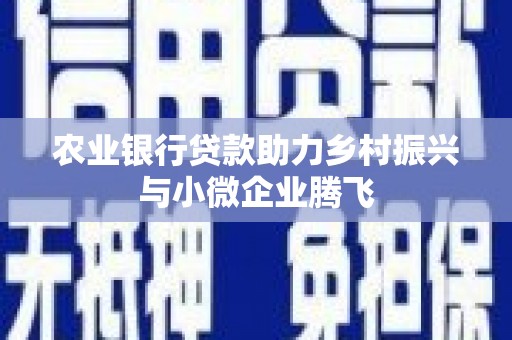 广水农业银行贷款助力乡村振兴与小微企业腾飞