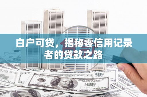 广水白户可贷，揭秘零信用记录者的贷款之路