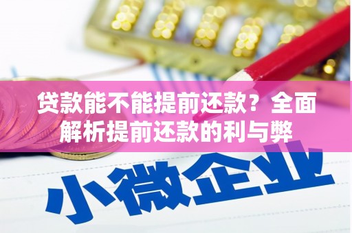 广水贷款能不能提前还款？全面解析提前还款的利与弊