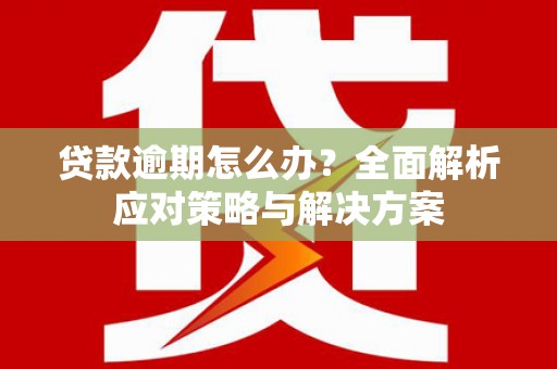 广水贷款逾期怎么办？全面解析应对策略与解决方案