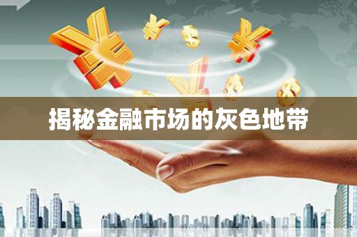 广水揭秘金融市场的灰色地带