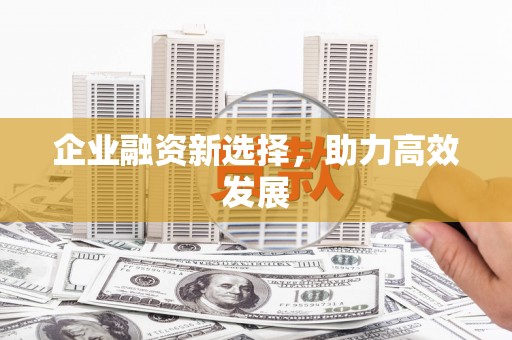 广水企业融资新选择，助力高效发展
