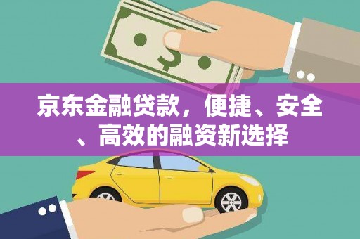 广水京东金融贷款，便捷、安全、高效的融资新选择
